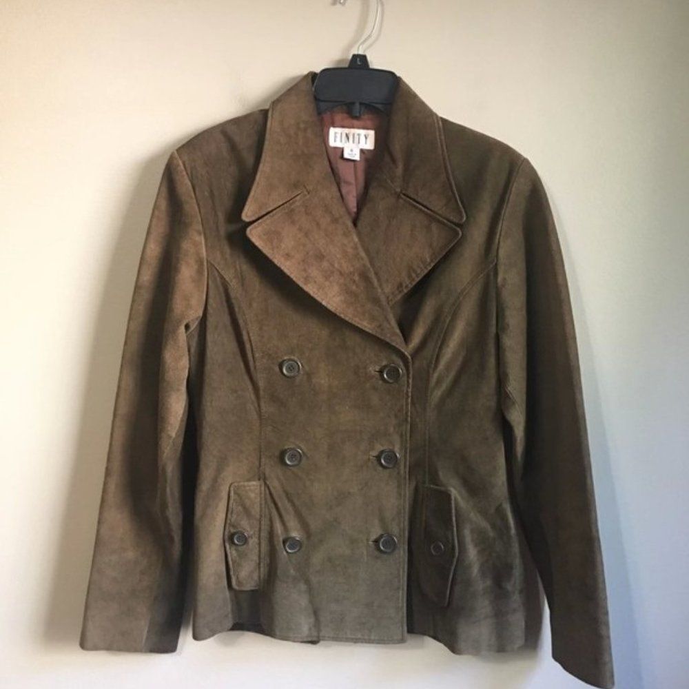 Finity size 6 brown‎ real leather jacket